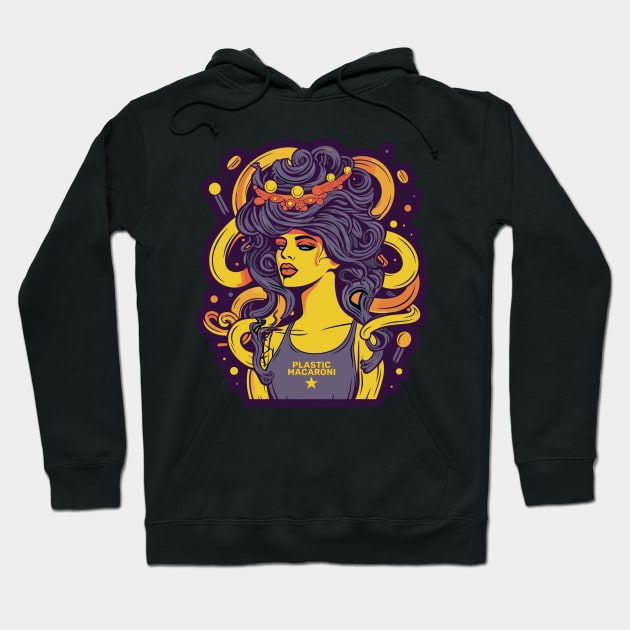 Plastic Macaroni Boho Trippy Hippy Gurl Hoodie by BoobRoss